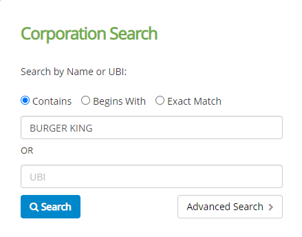 Washington Business Entity Search