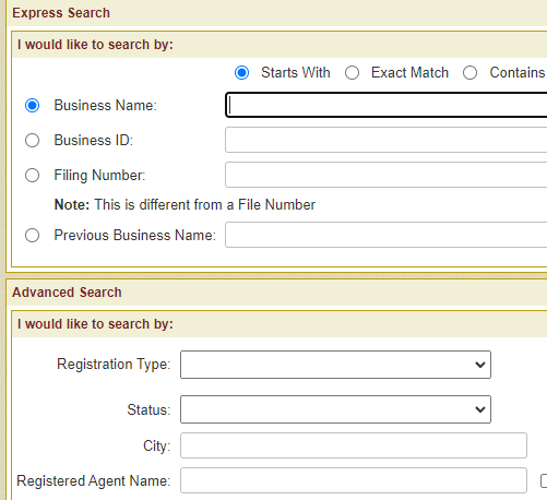 Vermont Business Entity Search Methods